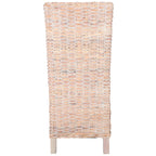 Set van 2 eetkamerstoelen van naturel rotan, 19W x 22D x 41H, boho-kuststijl