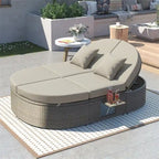 Outdoor-Sonnenliege für die Terrasse, Daybed für 2 Personen mit Sitzkissen und Kissen