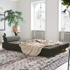 Tagesbett / ausziehbares Schlafsofa in Queen-Size - Microvelvet
