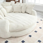 Comfortabele tweezits slaapbank met afgeronde rugleuning, extra grote slaapbank met armleuningen