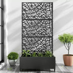 Fioriera MAYEERTY con griglia a traliccio in ferro nero, stile 01, 72x47x16in, set da 3 pezzi