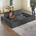 Veranderbare modulaire wolkenbank, comfortabele corduroy hoekbank met diepe zitting en hoge kussens, eenvoudig te monteren