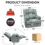 Groene extra grote handmatige relaxfauteuil met draaifunctie, schommelfunctie en stoffen bekleding