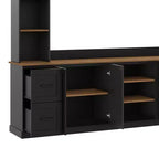 ModernLuxe 4-in-1-Unterhaltungszentrum im Landhausstil, passend für Fernseher bis 70, TV-Ständer-Medienkonsole mit verstellbaren Einlegeböden und Schubladen