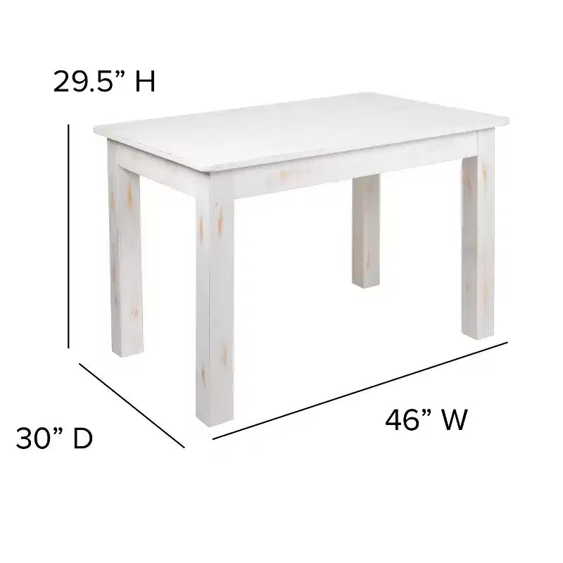 Flash Furniture rechthoekige boerderij-eettafel van massief grenenhout, 46 x 30
