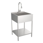 Lavatoio per lavanderia con mobile, in acciaio inox, 24-in W x 22-in D x 35-in H