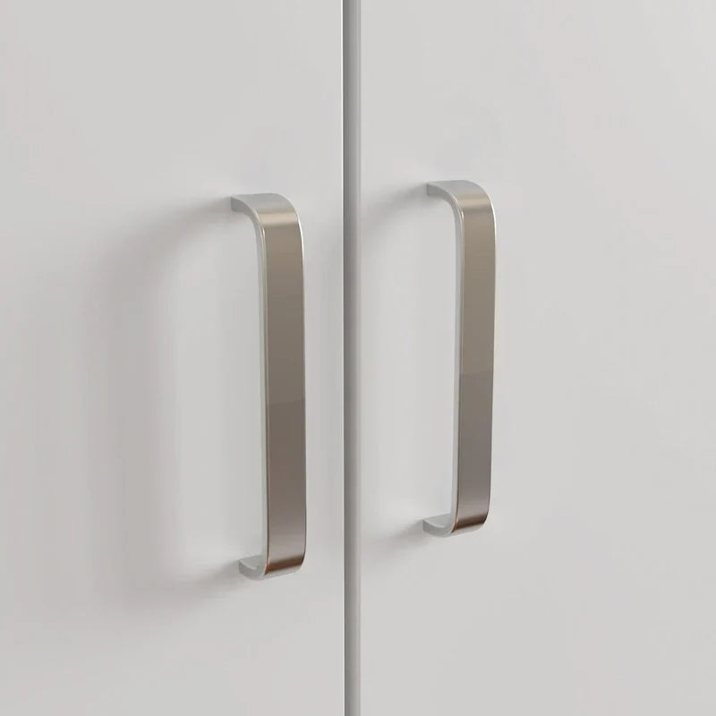 Armoire à deux portes autoportante pour chambre avec tringle à vêtements