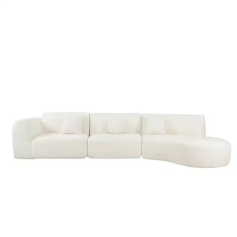 Modernes geschwungenes Ecksofa mit 140 Zoll, Chaiselongue, 3-teiliges Set für das Wohnzimmer