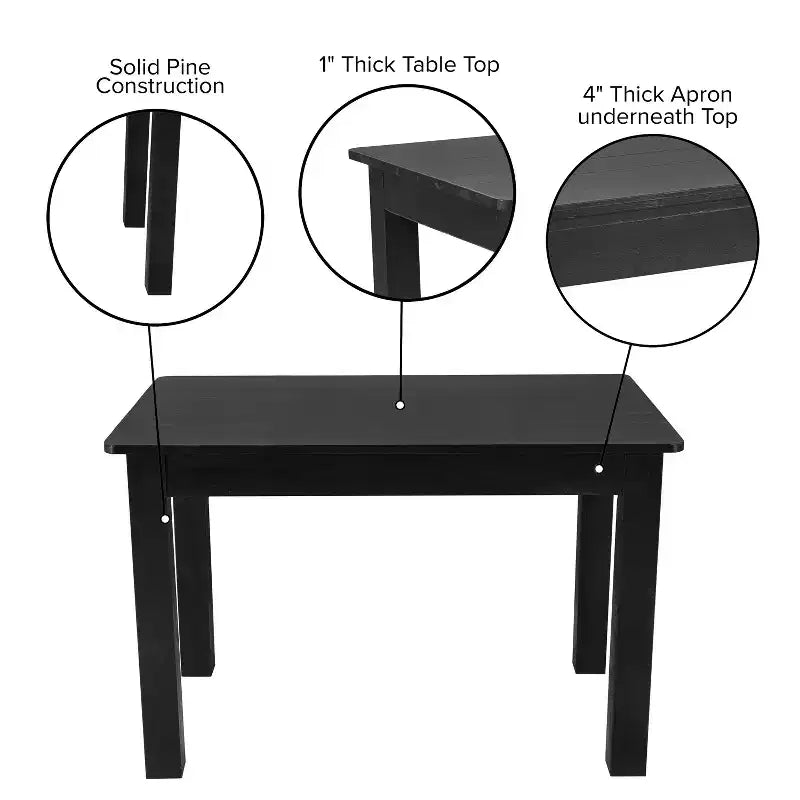 Flash Furniture rechthoekige boerderij-eettafel van massief grenenhout, 46 x 30