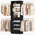 Besiost-Schrankorganisationssystem aus Holz, 4-9 Ft, mit 4 Schubladen, 4 Kleiderstangen und Regaltürmen