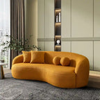 Blaine gebogenes Sofa im Japandi-Stil aus luxuriösem, modernem Bouclé-Stoff
