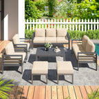 AECOJOY 7-teiliges Gartenmöbelset aus Aluminium für draußen