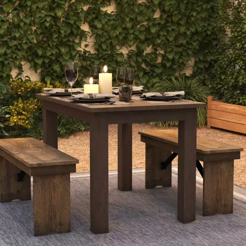 Flash Furniture rechthoekige boerderij-eettafel van massief grenenhout, 46 x 30