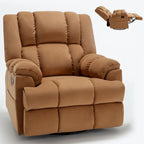 Groene extra grote handmatige relaxfauteuil met draaifunctie, schommelfunctie en stoffen bekleding