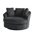 2er-Set übergroßer Cord-Sessel mit Drehfunktion, 43 W, und Kissen