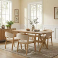Ensemble de salle à manger Simon 5 pièces, en hévéa, style moderne du milieu du siècle, avec chaises revêtues de bouclé, de Christopher Knight Home