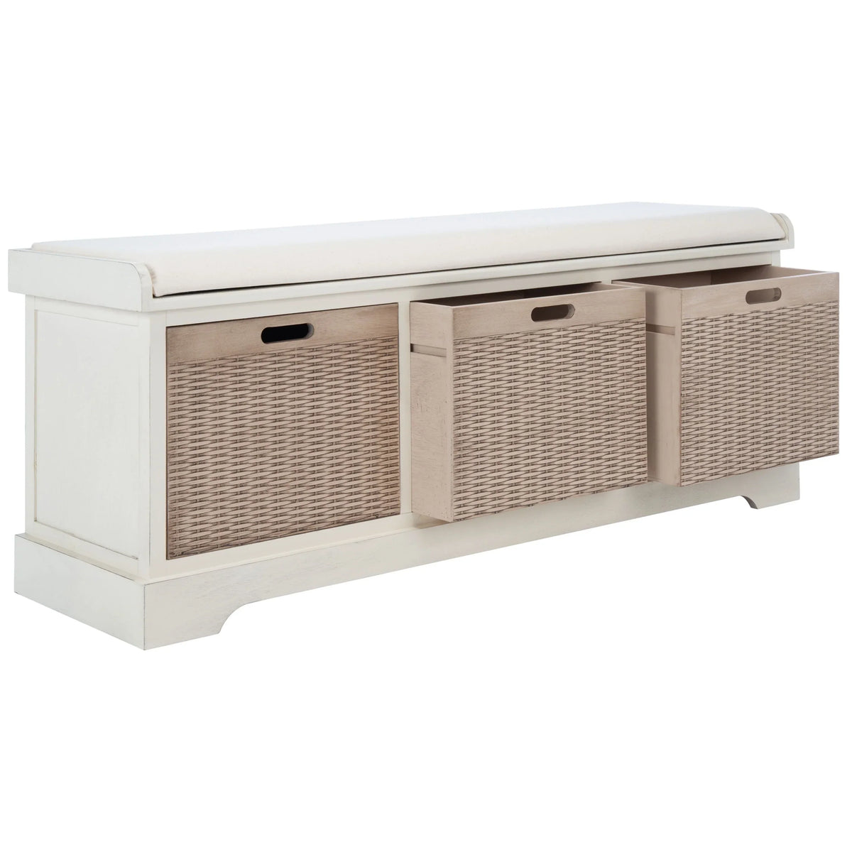 Panca contenitore SAFAVIEH Fiorello a 3 cassetti con cuscino - 47.3 W x 15 L x 19 H - 47Wx15Dx19H